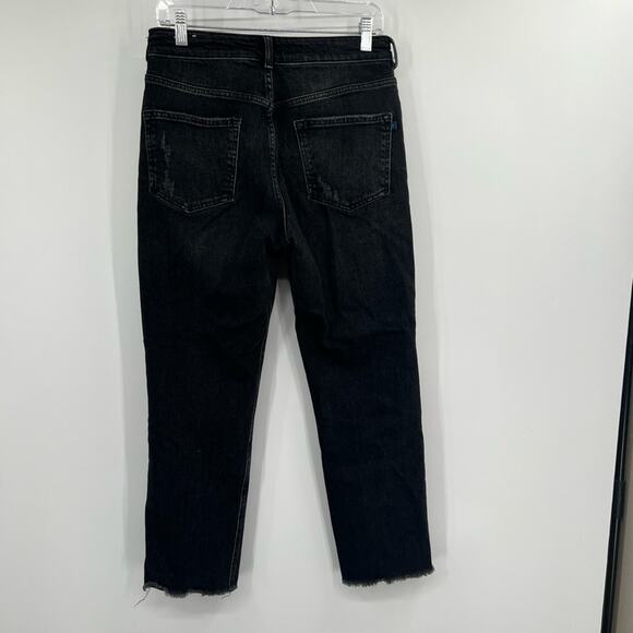 Pilcro by Anthropologie The Vintage Straight Jeans Distressed Black High Rise - Picture 5 of 9
